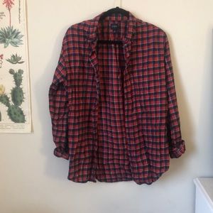 J Crew Red and Navy Flannel